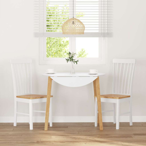 Cadeiras de jantar 2 pcs madeira de seringueira maciça branco M 3