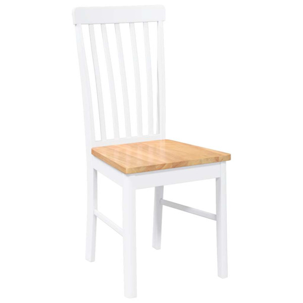 Cadeiras de jantar 2 pcs madeira de seringueira maciça branco M 4