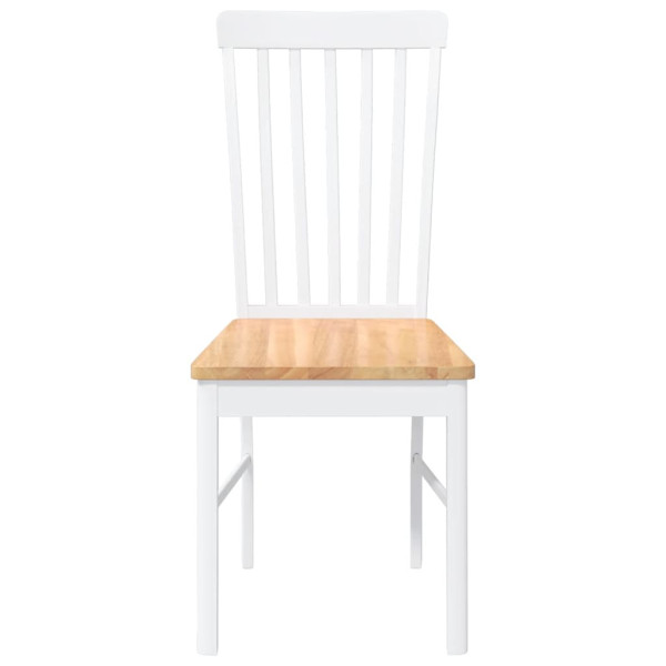 Sillas de comedor 2 unidades madera maciza de caucho blanco M 5
