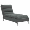 Chaise lounge de massagem com almofadões tecido cinzento-escuro 2