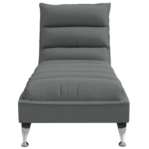 Chaise lounge de massagem com almofadões tecido cinzento-escuro M 4