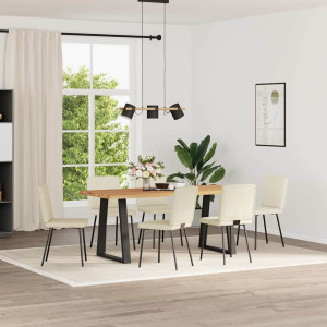 Sillas de comedor 6 unidades de terciopelo crema H