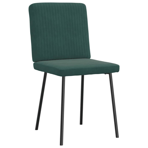 Cadeiras de jantar 4 pcs veludo verde-escuro M 4