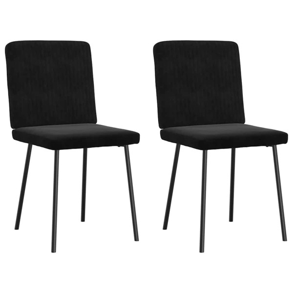 Cadeiras de jantar 2 pcs veludo preto M 2