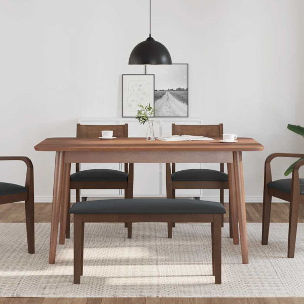 Banco 90 cm Madera Maciza Marrón Caucho M 3