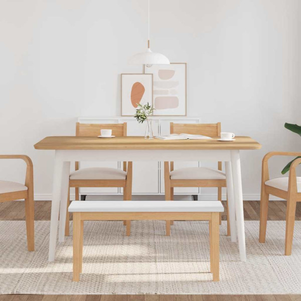 Banco 90 cm madeira seringueira maciça branco M 3