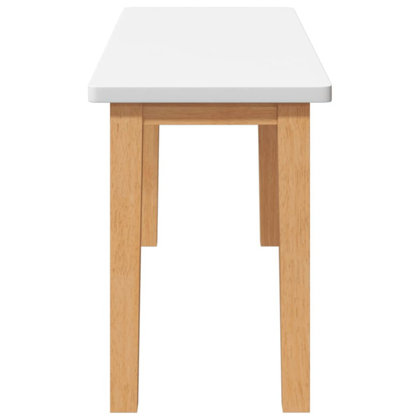 Banco 90 cm madera maciza caucho blanco M 5