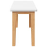 Banco 90 cm madera maciza caucho blanco 5
