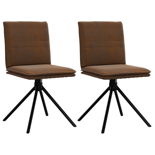 Silla de comedor cuero sintético marrón D