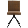 Cadeira de jantar Brown Faux Suede Leather 4