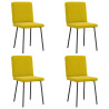 Cadeiras de jantar 4 pcs veludo amarelo 1