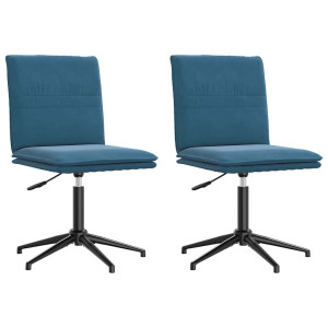 Cadeiras de jantar 2 pcs veludo azul H