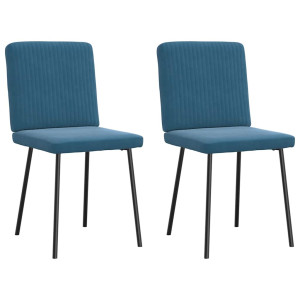 Cadeiras de jantar 2 pcs veludo azul H