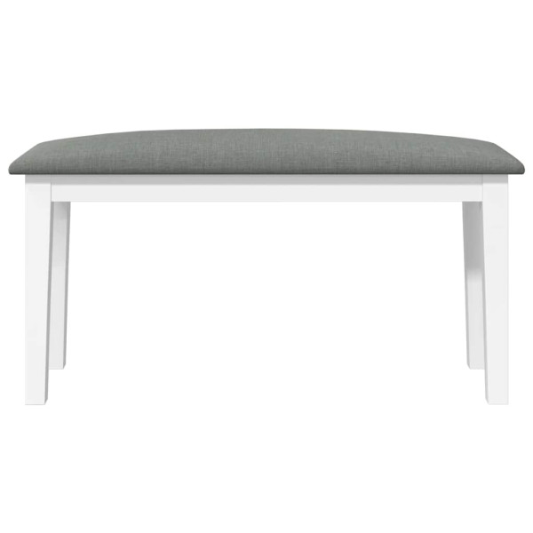 Banco 90 cm madera maciza caucho blanco M 4