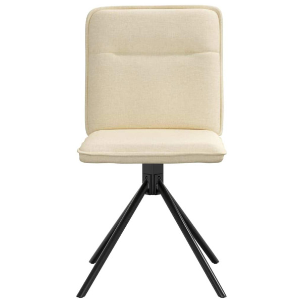 Cadeiras de jantar 2 pcs tecido cor creme M 4