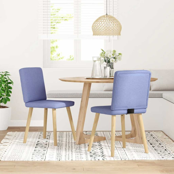 Sillas de comedor 2 uds tela azul jeans D