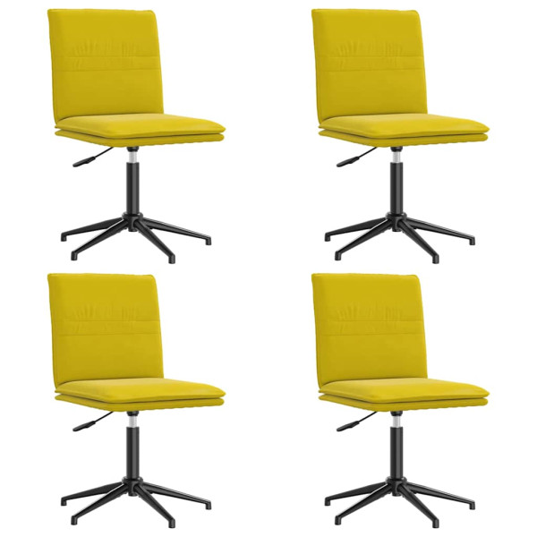 Cadeiras de jantar 4 pcs veludo amarelo M 2