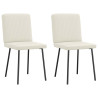 Cadeiras de jantar 2 pcs veludo cor creme 2