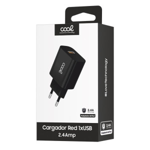 Cargador Red Adaptador 1x USB Universal COOL (2.4 Amp) Negro H
