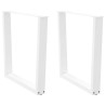 Pernas para mesa de jantar em V. 2 peças. branco. 90x (72-73.3) cm. aço 1