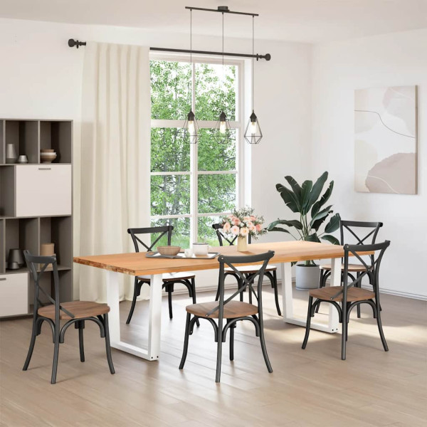 Patas para mesa de comedor en forma de V 2 uds acero blanco M 2