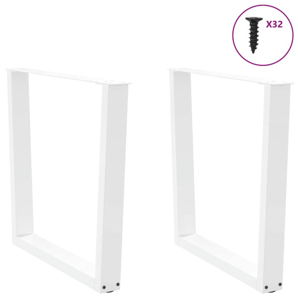 Patas para mesa de comedor en forma de V 2 uds acero blanco M 3