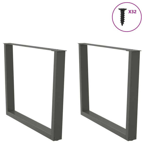 Pés para mesa de jantar em forma de V. 2 peças. antracite. 100x(72-73.3) cm. aço M 3