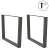 Pés para mesa de jantar em forma de V. 2 peças. antracite. 100x(72-73.3) cm. aço 3