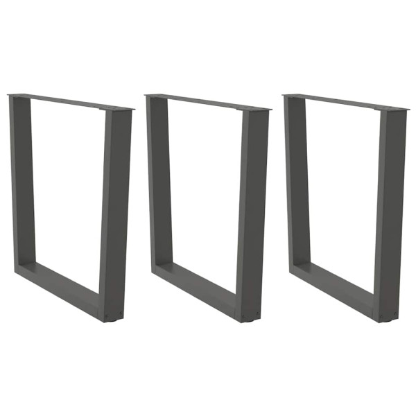 Patas para mesa de comedor en forma de V 3 uds antracita acero D