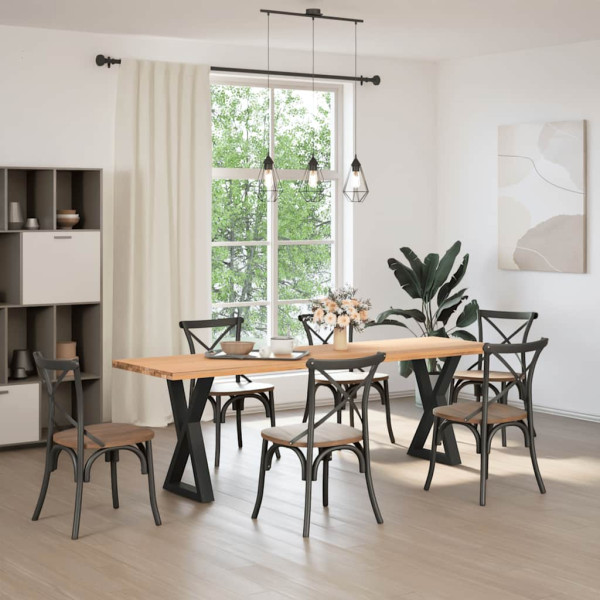 Patas para mesa de comedor 2 uds acero negro 50x(72-73.3) cm M 3