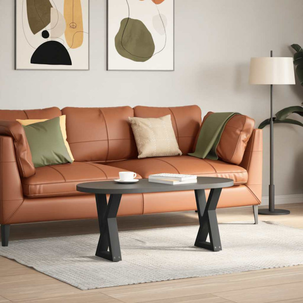 Pés para mesa de centro 2 peças preto 38x(42-43.3) cm aço M 3