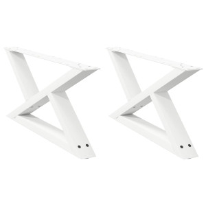 Patas para mesa de centro 2unidades acero blanco 70x(30-31.3)cm H