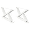 Pés para mesa de centro 2 peças. branco. 70x(30-31.3) cm. aço 2