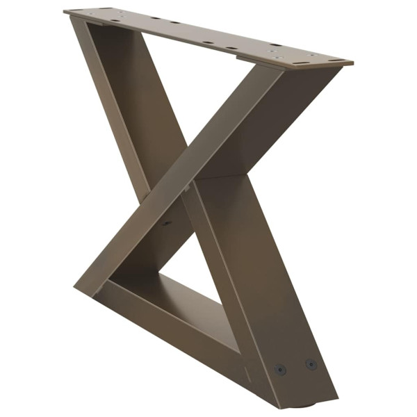 Pés para mesa de centro 2 peças aço natural 60x(30-31.3) cm aço M 4