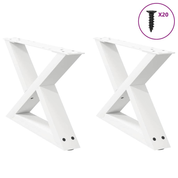 Patas para mesa de centro 2unidades acero blanco 50x(30-31.3)cm D