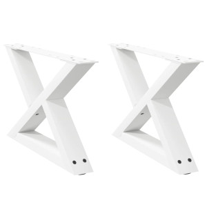 Pés para mesa de centro 2 peças. branco. 50x(30-31.3) cm. aço H