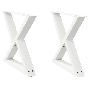 Patas para mesa de centro 2 uds acero blanco 60x(42-43.3) cm H
