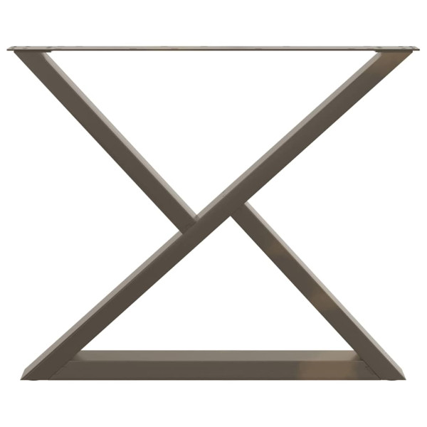 Pés para mesa de jantar 2 peças aço natural 90x(72-73.3) cm aço M 5