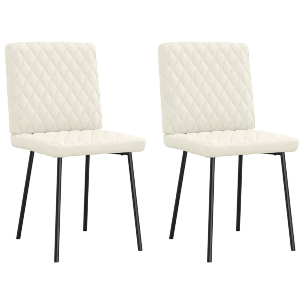 Sillas de comedor 2 unidades terciopelo crema D