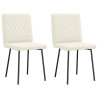 Sillas de comedor 2 unidades terciopelo crema 1