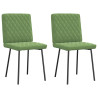 Cadeiras de jantar 2 pcs veludo verde-claro 1