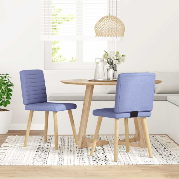 Sillas de comedor 2 uds tela azul jeans D