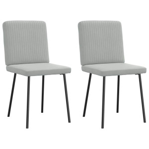 Cadeiras de jantar 2 pcs veludo cinzento-claro H