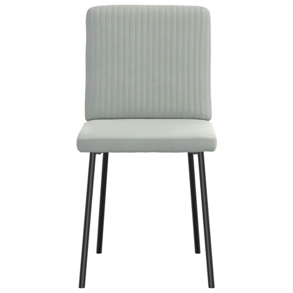 Cadeiras de jantar 2 pcs veludo cinzento-claro M 4