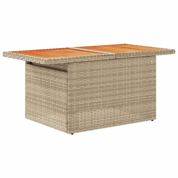 Set sofás jardín y cojines 9 pzas ratán sintético acacia beige M 5