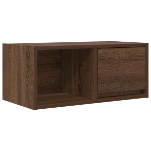 Mueble de TV madera contrachapada roble marrón 60x31x25.5 cm H