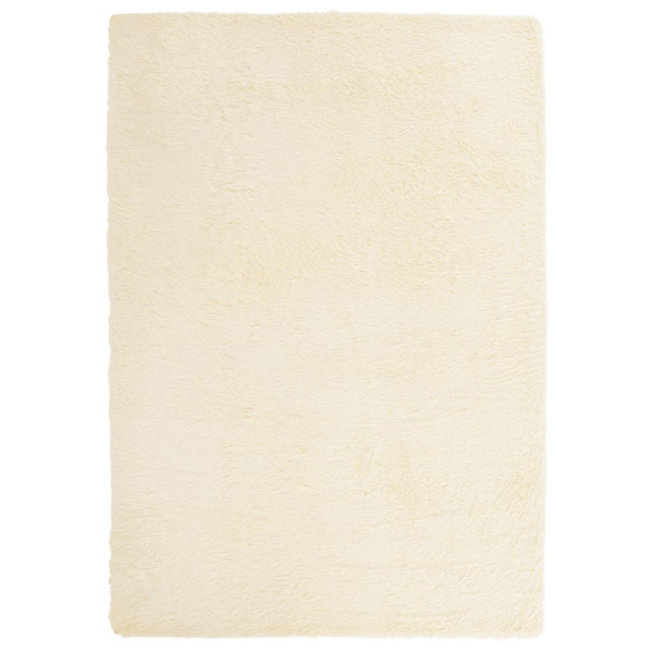 Tapete shaggy de pelo alto NAVARRA 120x170 cm poliéster creme M 2
