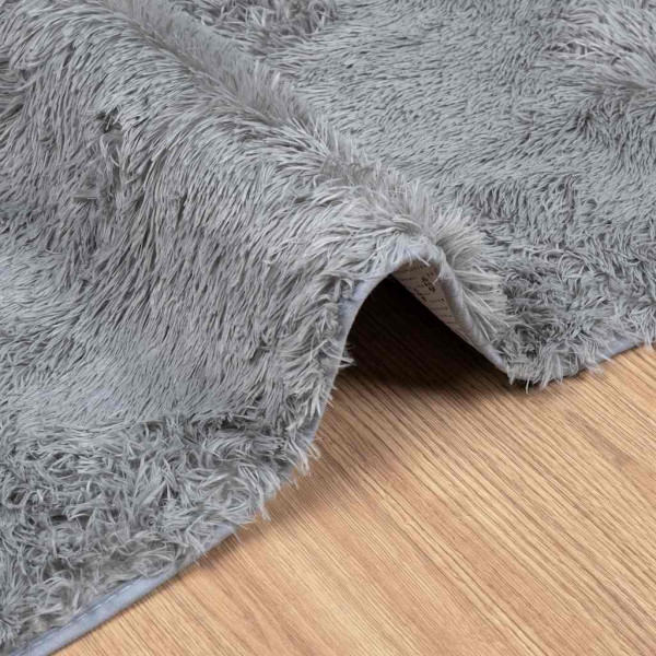 Tapete shaggy de pelo alto NAVARRA 120x170cm cinzento prateado M 5