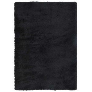 Alfombra peluda de pelo largo NAVARRA negra 240x340cm poliéster H