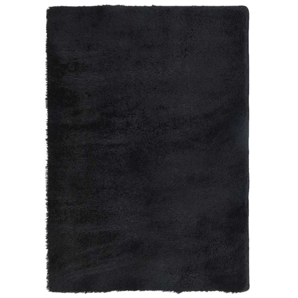 Alfombra peluda de pelo largo NAVARRA negra 240x340cm poliéster M 2
